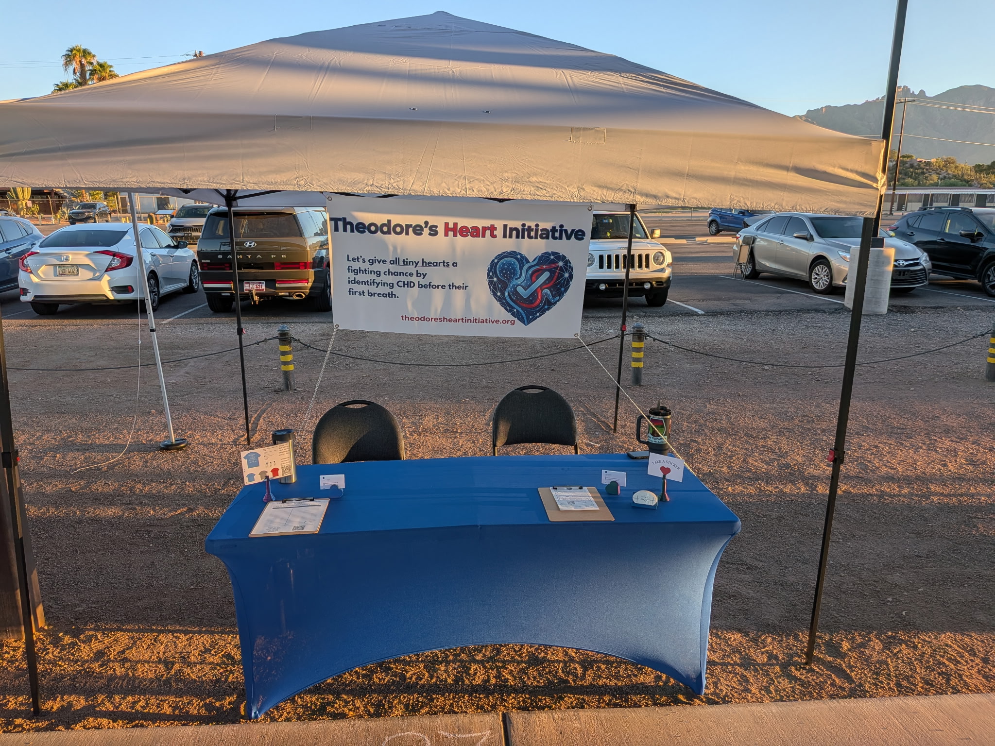 The Theodore's Heart Initiative booth set up at the Pima County Loop de Loop