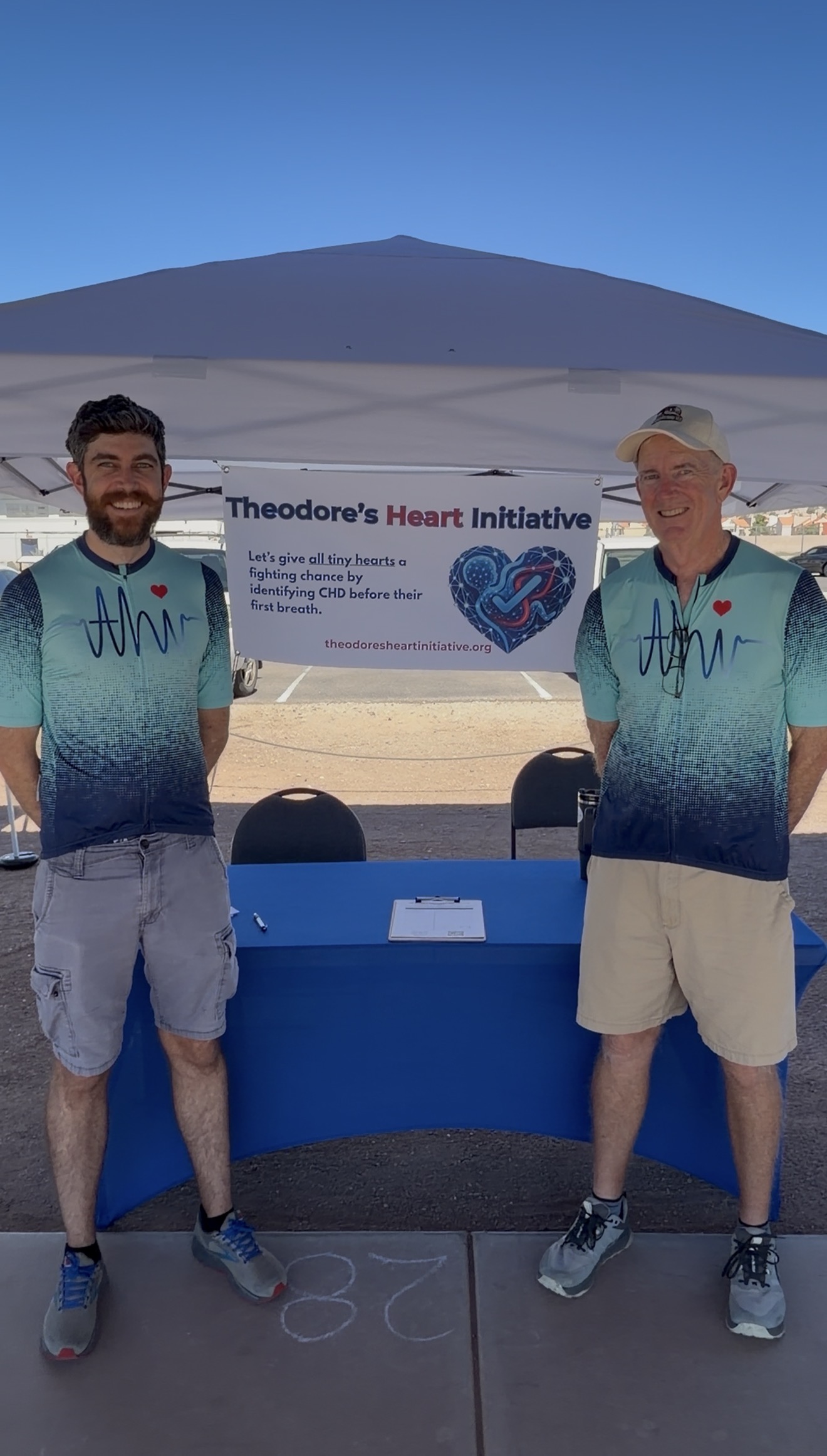 Chris and Mike at the Theodore's Heart Initiative booth